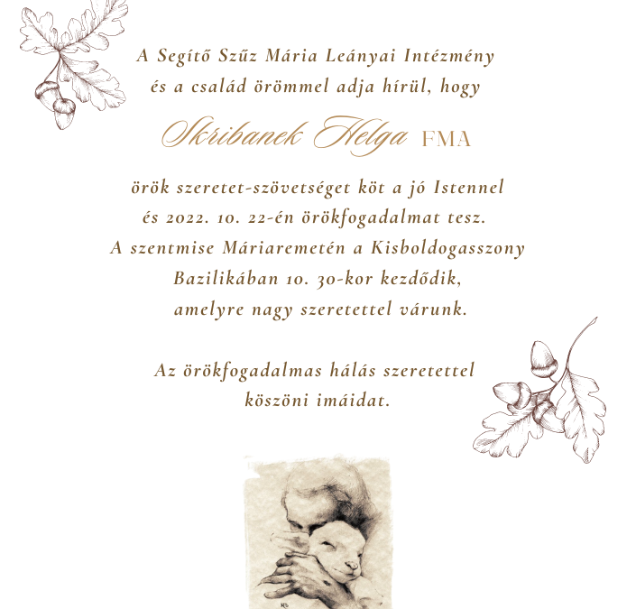 Meghívó Örökfogadalomra