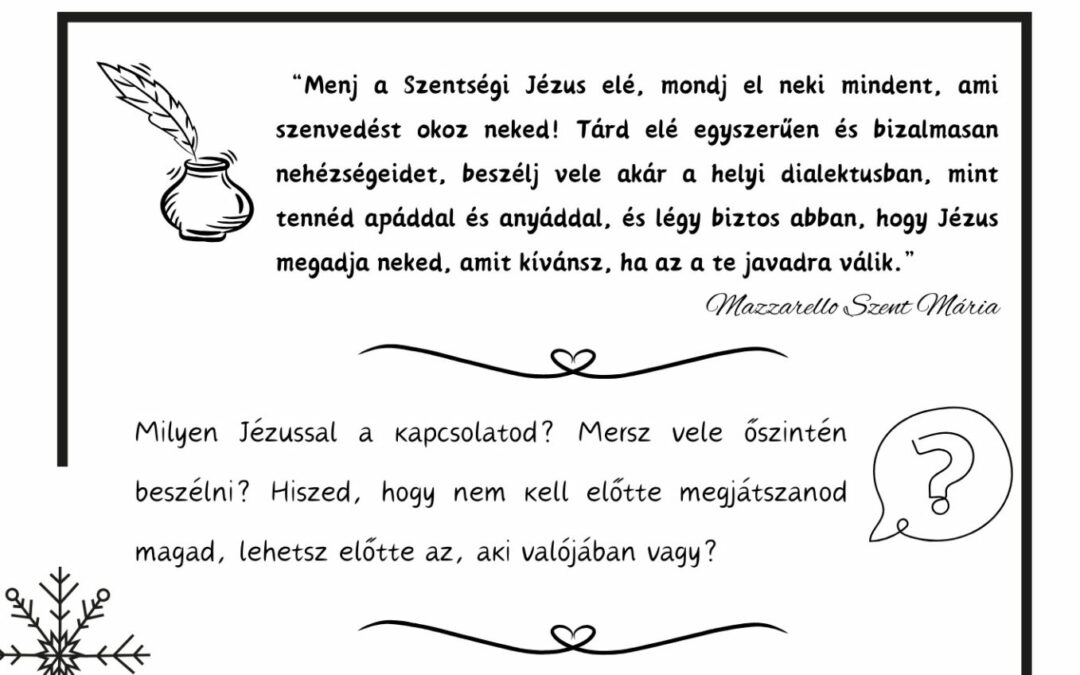 Advent Mazzarello Szent Máriával – December 16.