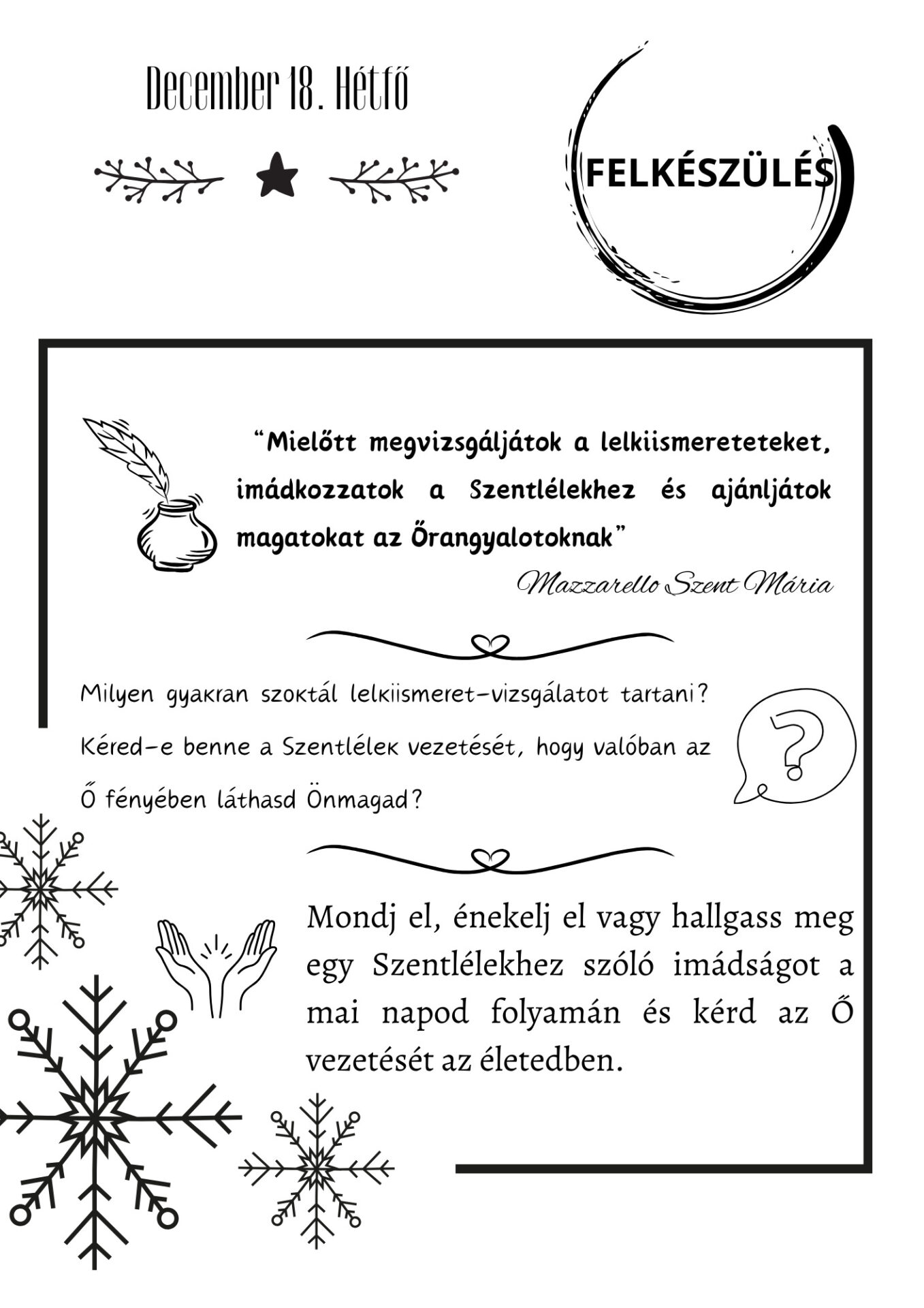 Advent Mazzarello Szent Máriával