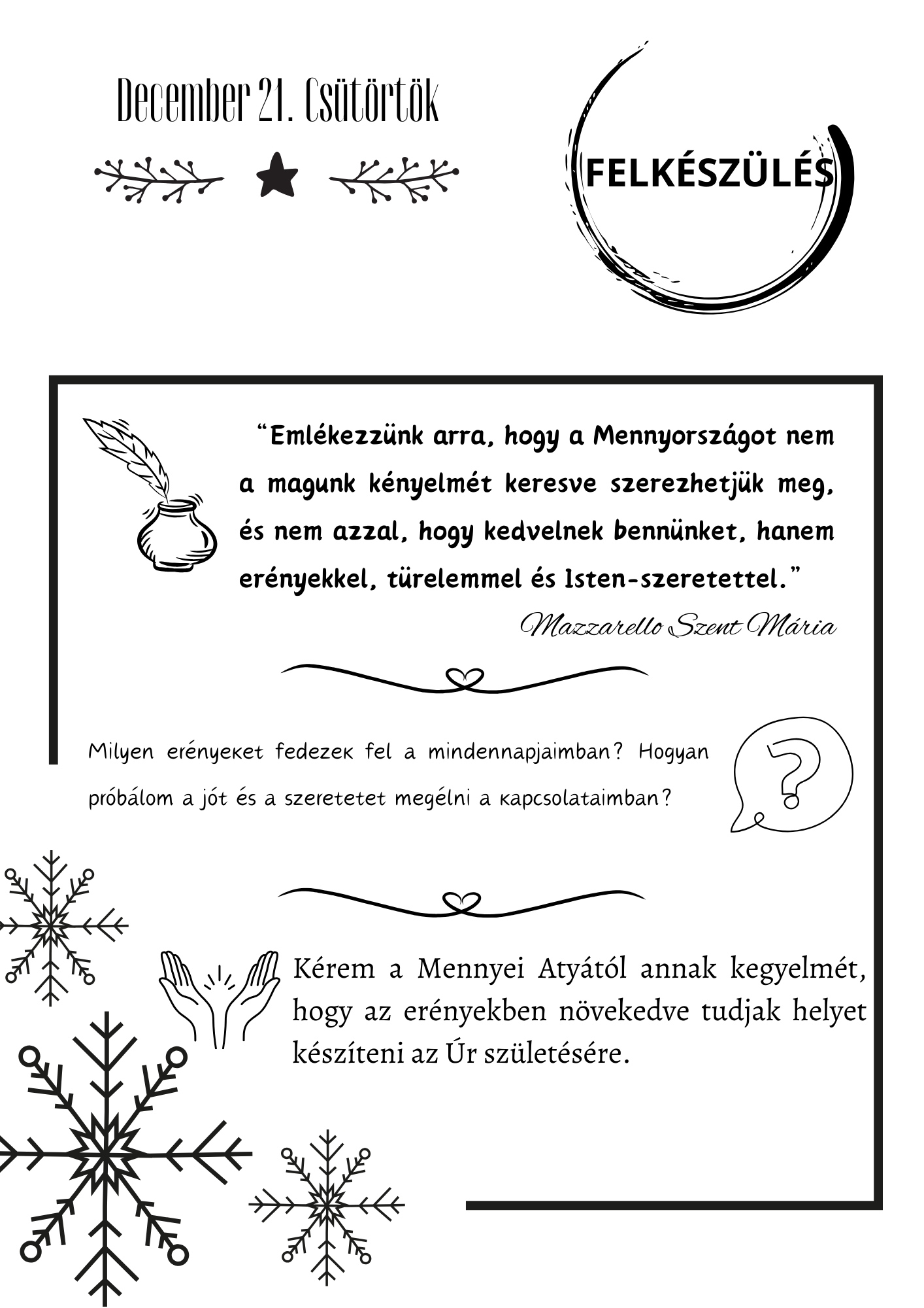 Advent Mazzarello Szent Máriával