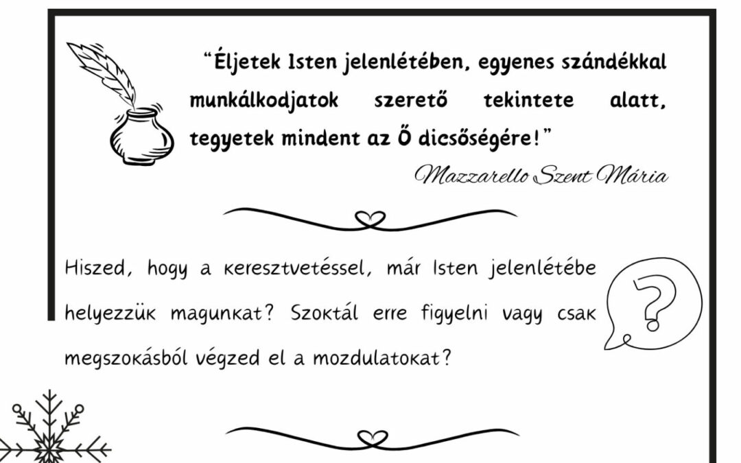 Advent Mazzarello Szent Máriával – December 4.