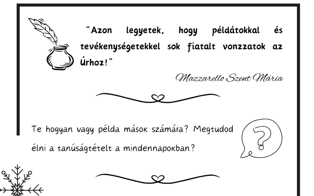 Advent Mazzarello Szent Máriával – December 8.