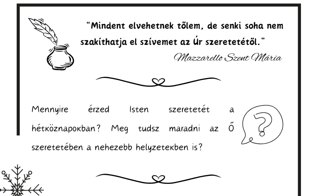 Advent Mazzarello Szent Máriával – December 9.