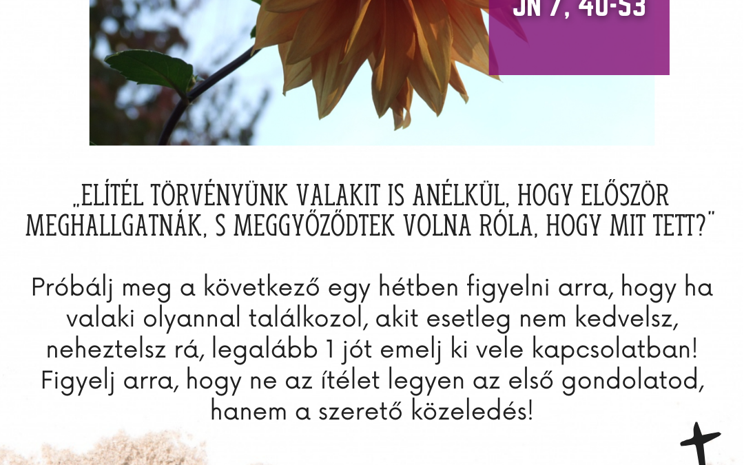 Nagyböjt 4. hete: szombat