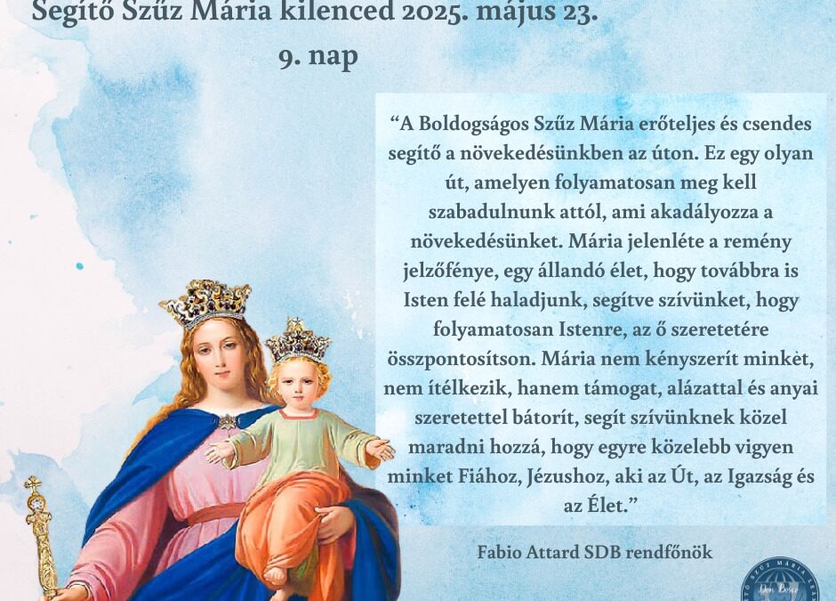 Segítő Szűz Mária kilenced 2025 9.nap